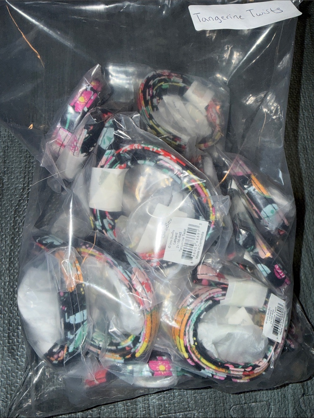 Lot 28 NWT Vera Bradley Factory Style Lanyards in Cotton Tangerine Twist